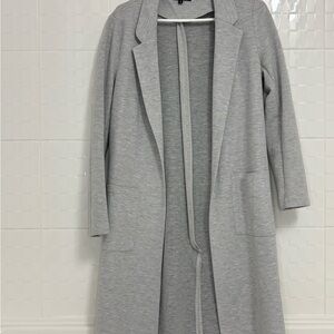 Dynamite Light Gray Open Front Cardigan